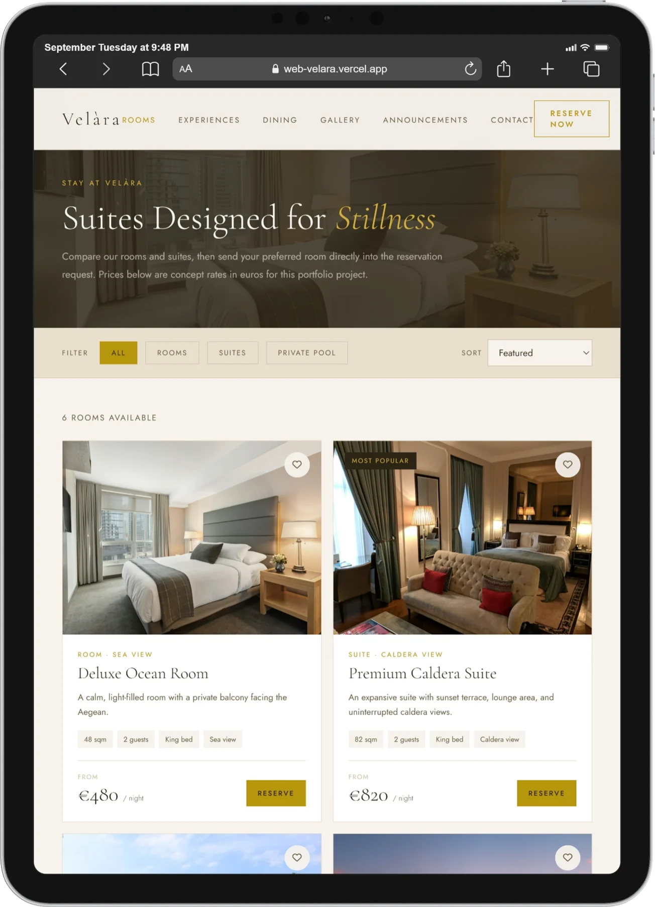 Velara secondary responsive view